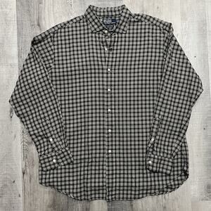 VTG Polo Ralph Lauren Black/White Glen Plaid Check Estate Sport Button Shirt XL